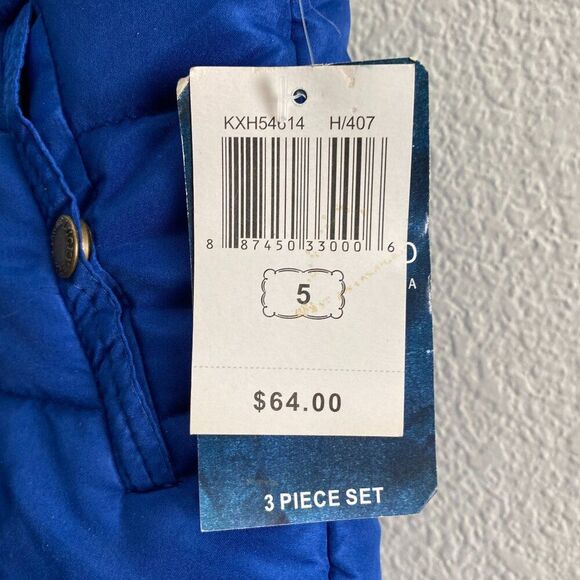 Lucky Brand Hooded Snap Button Vest Size 5 Boys Blue Color NWT - Picture 2 of 5